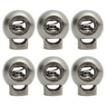 thumbnail image 7 of 6pcs Spring Cord Lock Plastic Cord End Fastener Hole Toggle Stopper Slider Silver Tone, 7 of 7