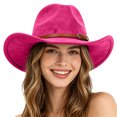 thumbnail image 4 of Classic Cowboy Style Statement Hat Designed for Travel Sun Suede Velvet Western Headwear, 4 of 4