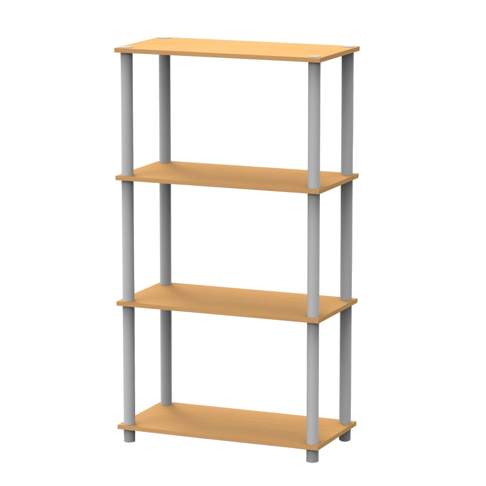 Home Basics 4 Tier Open Wood Storage Shelf, Natural
