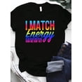 thumbnail image 4 of Camiseta con estampado de letras de talla grande, informal, de manga corta y cuello redondo, para mujer, talla grande, para adultos, hombres, mujeres, adolescentes, jóvenes y para el tiempo libre., 4 of 8