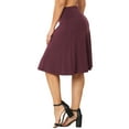 thumbnail image 4 of Zenana Women & Plus Fold Over Banded Waist A-Line Flared Knee Length Midi Skirt, 4 of 5