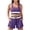 Purple #071, variant on Womens Bikini Swimsuits 2 Piece Color Block Crop Tank Tops Boyshorts Bottom Athletic Full Coverage Bathing Suit, S