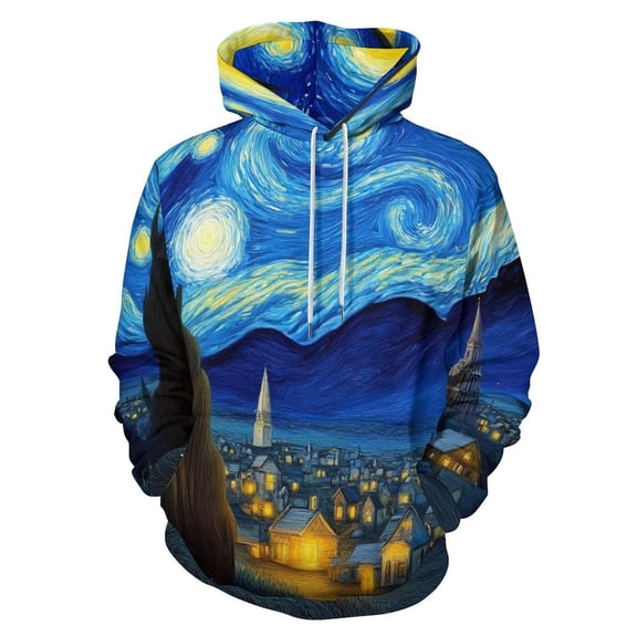 Starry Night-1 Men's Women New Sweatshirt Hoodie Men's Plus Size Sweatshirt Hooded Sweatshirt 3d Printed Street Men's Cloth