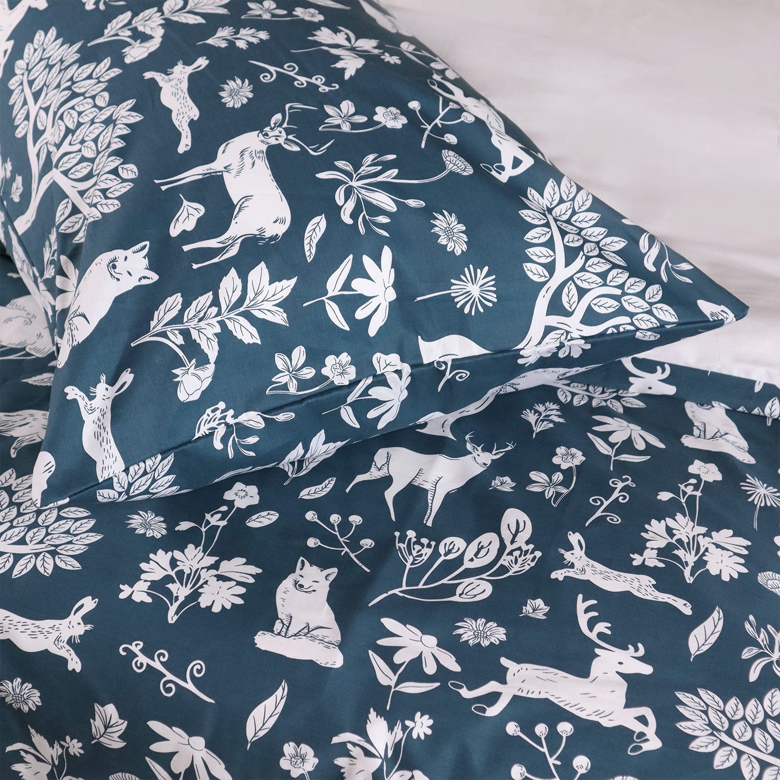 Gogreen Luxury 100% Cotton Twin Duvet Cover Floral, Soft & Breathable 2 Pieces Twin Bedding Sets, Pattern Twin Comfy Duvet Cover, with Zipper Closure, Includes 1 x Pillowcase, 1 x Duvet Cover