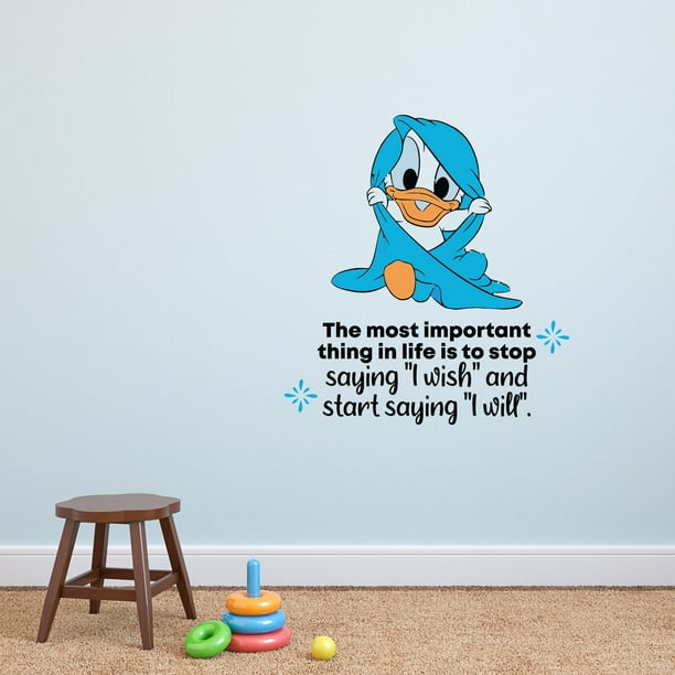 I Wish Baby Donald Duck Life Quote Cartoon Quotes Decors Wall Sticker Art Design Decal For