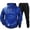 Blue, variant on Blekii Men's Warm Sweatsuit Set, Solid Color Fleece Hoodie & Pants, Winter Lounge Two-Piece Outfit, Thick Cozy Home Wear Set, Matching Gym Joggers Outfit, Complete Casual Set for