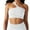 White, variant on XFLWAM Women One Shoulder Tops Ribbed Seamless Sleeveless Workout Crop Tank Tops Blue M