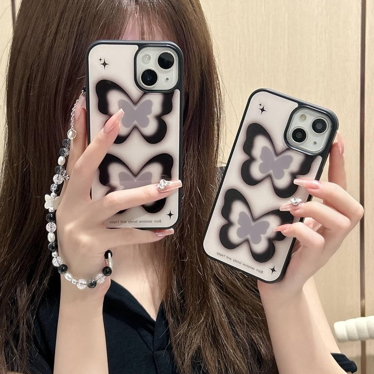 Retro Y2K Black Butterfly Phone Case Compatible with iPhone 13 Pro Max with Beaded Chain Charm,Cute Aesthetic INS Design Girly Slim Glossy Shockproof Cover for iPhone 13promax 6.7" - Walmart.com Retro Y2K Black Butterfly Phone Case Compatible with iPhone 13 Pro Max with Beaded Chain Charm,Cute Aesthetic INS Design Girly Slim Glossy Shockproof Cover for iPhone 13promax 6.7" - Walmart.com
