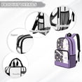 thumbnail image 6 of FKELYI Daisy Floral Purple Bow Print Clear Backpack for Elementary Student See Through School Bookbag 17 Inch Transprent Schoolbag Travel Bags Casual Daypack for Teens, 6 of 7