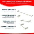 thumbnail image 2 of Contemporary Design 4-Piece Bathroom Hardware Accessory Set, Bathset 24 Inch Towel Bar, Hand Towel Bar, Toilet Paper Holder and Robe Hook, Rack Set Wall Mounted (Brushed Nickel, 4 Piece Set), 2 of 8
