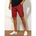 thumbnail image 2 of Unique Bargains Men's Striped Shorts Regular Fit Casual Summer Dress Chino Shorts 30 Red Black, 2 of 6