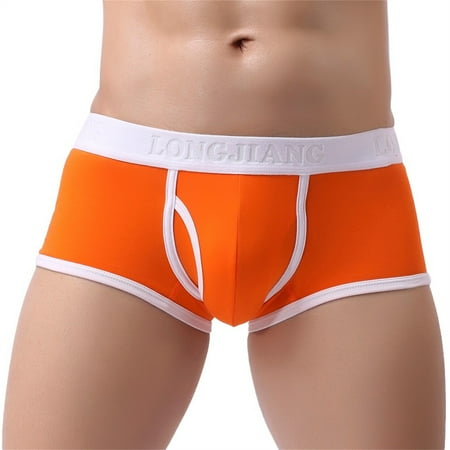

BIZIZA 5 Pack Men s Male Soft Briefs Pouch Stretch Underwear Breathable Comfort Trunks Orange L