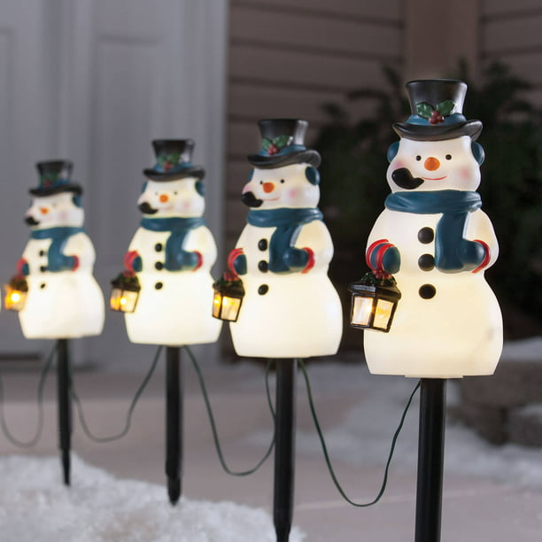 Lighted Lawn Stakes Set, Holiday Time Pathway Lights