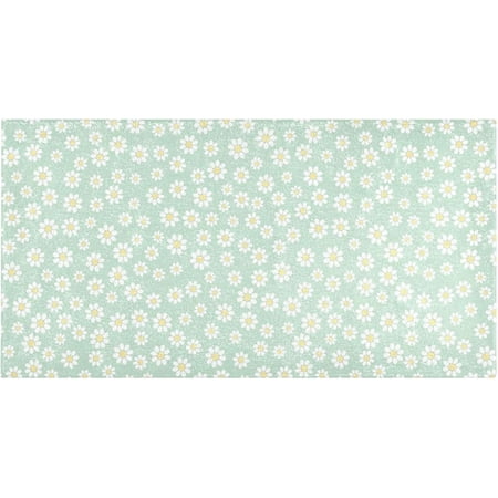 Bestwell Daisy Flower 39" x20" Soft and Absorbent Bathroom Rugs,Quick Dry Machine Washable Bath Mat for Bathroom Kitchen Bathtub
