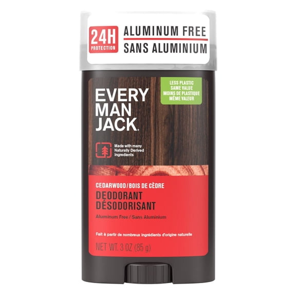 Every Man Jack Deodorant - Cedarwood | Aluminum Free, Naturally Derived, Vegan, Cruelty-Free Deodorant for Men | 85G