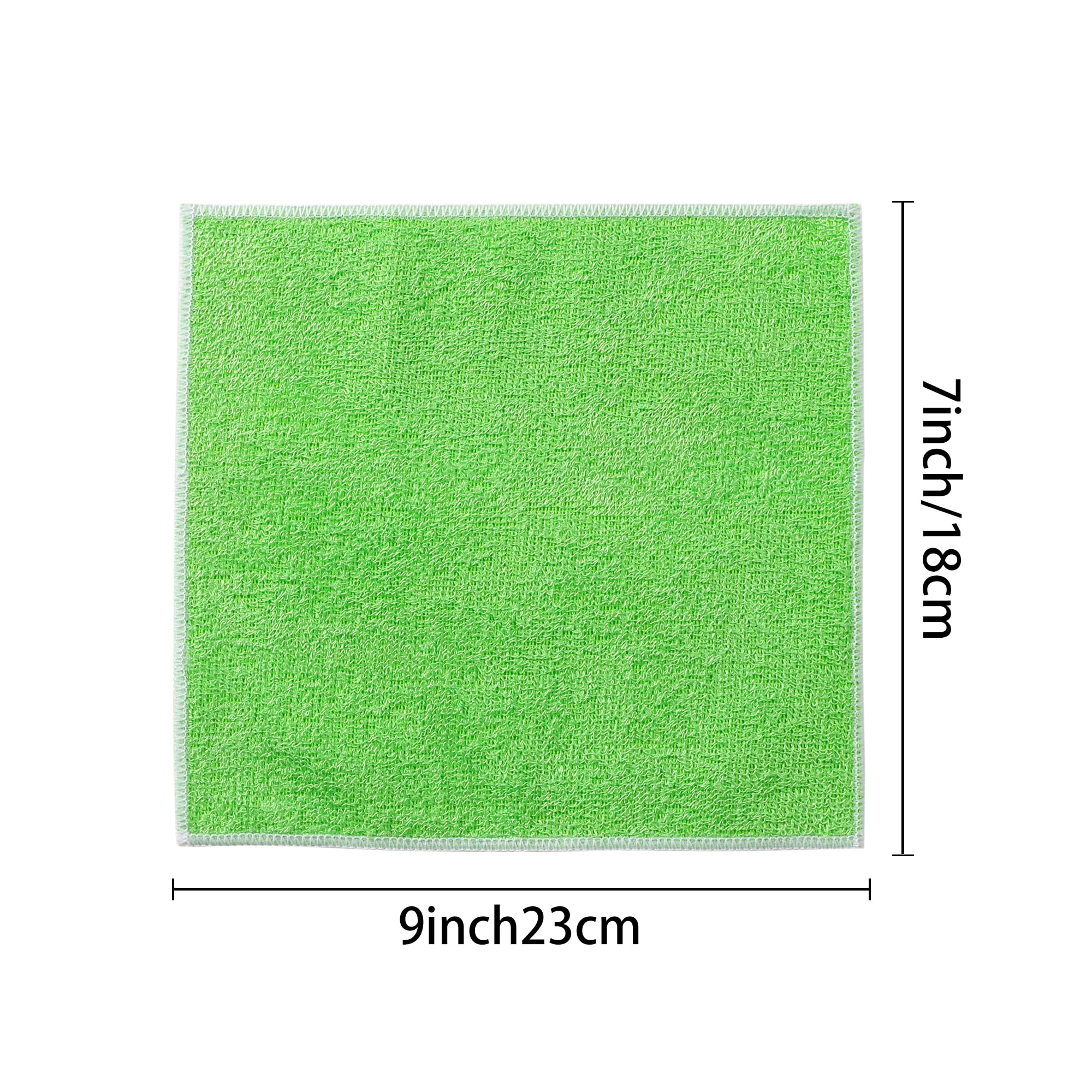 Unique Bargains 12 Pcs Wash Cloths Microfiber Absorbent Kitchen Rags Towel Green 7"x9"