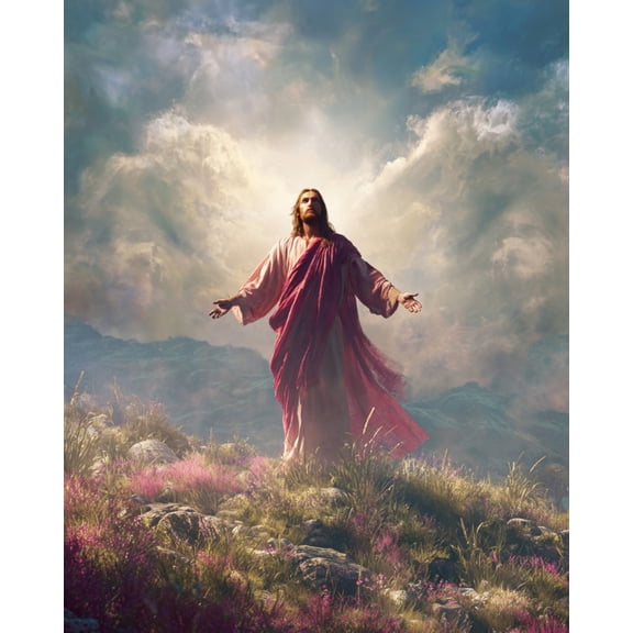 Paint by Numbers Adult DIY Hand Painted Cloud Salvation Oil Painting Canvas Kits with Brush and Acrylic Gifts and Home Decoration Without Frame 40 x 50 cm