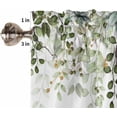 thumbnail image 5 of Eucalyptus Leaves Sage Green Kitchen Curtains Set, Farmhouse Valances Curtains Tier Rod Pocket Half Window Curtain 36 Inch Length, Spring Summer Herb Plant Curtains for Living Room Bedroom, 5 of 6