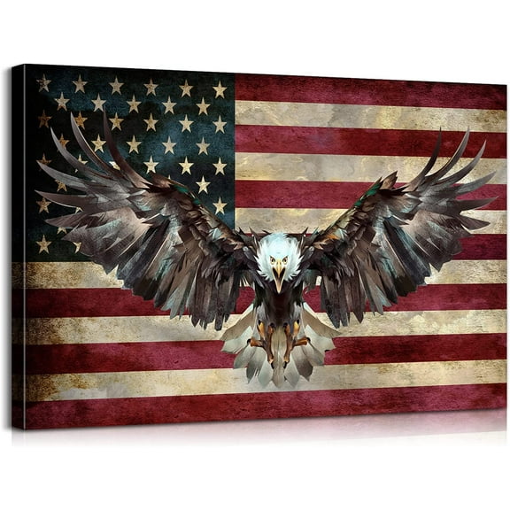 Eagles Poster American Flag for Wall American Flag Decor American Flag Wall Art Patriotic Wall Decor Military Wall Decor Army Poster Veterans Day Gifts for Living Room Bedroom Decor