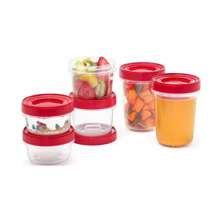 Rubbermaid Takealongs 12 Piece Food Storage Set, Red, Microwave