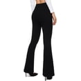 thumbnail image 3 of Jeans acampanados para mujer Jeans acampanados de talle alto con pantalones de mezclilla rasgados clásicos de pierna anchaBlack4, 3 of 5