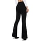 thumbnail image 3 of Jeans acampanados para mujer Jeans acampanados de talle alto con pantalones de mezclilla rasgados clásicos de pierna anchaBlack8, 3 of 5