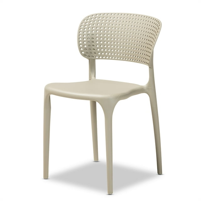 Baxton Studio Rae Beige Finished Plastic 4-Piece Stackable Dining Chair Set