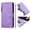Purple, variant on Wallet Case for Samsung Galaxy M40S with Zipper Pocket Card Holder Kickstand Wrist Strap Leather Flip Cover Purple