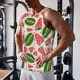 thumbnail image 5 of Lsque Watermelon Pattern Mens Tank Tops Muscle Athletic Quick Dry Sleeveless Workout Fitness T Shirts Beach Tank Top, Loose-fit Sleeveless Shirt for Men-XX-Large, 5 of 7