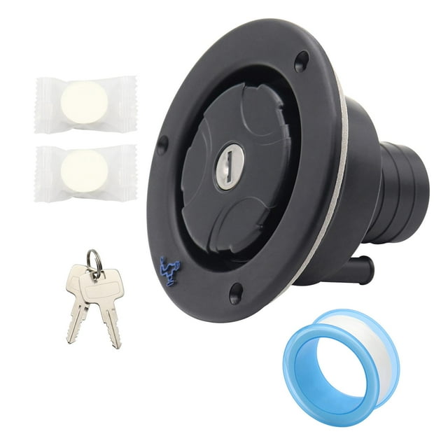 koolsoo RV Fresh Water Locking Cap Easy to Install for Camping Trailers Campers Black