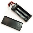thumbnail image 2 of TrendBox Pack of 10pcs For 2xAAA Battery 3V LR03 ON/OFF Switch w/Cover Black Plastic Storage Case Holder Clip Type with 6" Two Wire 22AWG Spring Lead Flat Tip Container DIY, 2 of 5