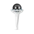 thumbnail image 3 of ANGARA Tahitian Cultured Pearl and Blue Diamond Ring in 14K White Gold for Women | June Birthstone, Birthday, Anniversary, Jewelry Gift for Women | Pearl Ring, 3 of 9