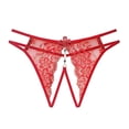thumbnail image 1 of Aayomet Culottes en Dentelle pour Femmes, String Sans Couture Respirant (Rouge, Taille Unique), 1 of 2