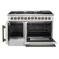 thumbnail image 5 of Forno Galiano 48-inch French Door Dual Fuel Range, White  Antique Brass Design, 8 Sealed Burners - 107,000 BTU, Griddle, 6.58 cu.ft. Double Ovens, 5 of 5