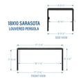 thumbnail image 3 of Backyard Discovery Sarasota 18'x10' Galvanized Steel Louvered Pergola Kit, Adjustable Roof, 3 of 12