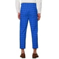 thumbnail image 3 of INSPIRE CHIC Plaid Dress Pants for Men's Flat Front Tapered Cropped Checked Trousers 30 Blue, 3 of 5