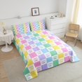 thumbnail image 4 of Erosebridal Cute Cherry Comforter Sets Queen Size,Geometric Grid Bedding Queen Comforter Set,Gradient Decoration,Reversible,Ultra Soft,3 Pieces, 4 of 7