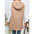 thumbnail image 5 of SHEWIN Womens Puffer Vest Full Zipper Hooded Long Quilted Jackets Sleeveless Winter Warm Coat Outerwear, 5 of 7