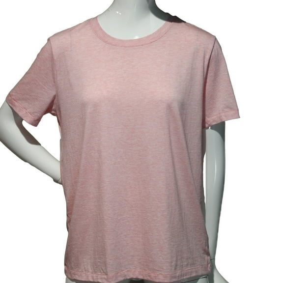 Splendid Women's Size Medium Short Sleeve Tee T-Shirt, Coral Stripe