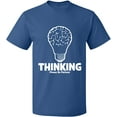 thumbnail image 2 of OXI T-Shirt - Thinking Please Be Patient, Basic Casual T-Shirt for Men's and Women Fleece T-Shirt Short Sleeve - Indigo Blue Medium, 2 of 3