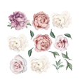 thumbnail image 1 of Hanging Peony Wall Decal Retro Flower Painting Design Bedroom Background Decoration Smooth Surface Colorfastness PVC 1Pack, 1 of 1