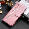 thumbnail image 2 of For iPhone 16 6.1-inch Wallet Case for Women Men Multi-Card Slots Zipper Pocket Leather Phone Case,Pink,For iPhone 16, 2 of 7