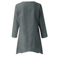 thumbnail image 5 of Gray Women's Long Sleeve T-shirt, Women Plus Size Long Sleeve Irregular Hem Baggy Blouse Shirt Ladies Summer Tunic Tops,Women's Long sleeve T-shirt M, 5 of 5