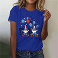 thumbnail image 2 of Womens 4Th of July Summer Tops Balloon Graphic Tees Usa Flag Star Printed Tops Shirts Round Neck Short Sleeve T-Shirts America Land of The Free Shirt Going Out Holiday Blouses, 2 of 4