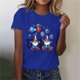 thumbnail image 2 of Tops de Ajuste Suelto para las Mujeres Sudadera Casual Impresa Manga Corta Cuello Redondo Superior, Poliéster, 2 of 5