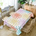 thumbnail image 5 of 60x84inches Dahlia Pinnata Rectangle Tablecloth Colorful Flowers Abstract Geometric Modern Art Table Cloth Washable and Durable Fabric Table Cover for Kitchen Dining Room Patio Home Decor, 5 of 7