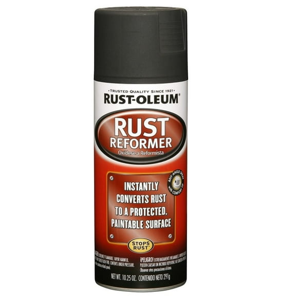 Rust-Oleum 248658 Automotive Rust Reformer Flat Black Spray Paint, 10.25 Oz Can