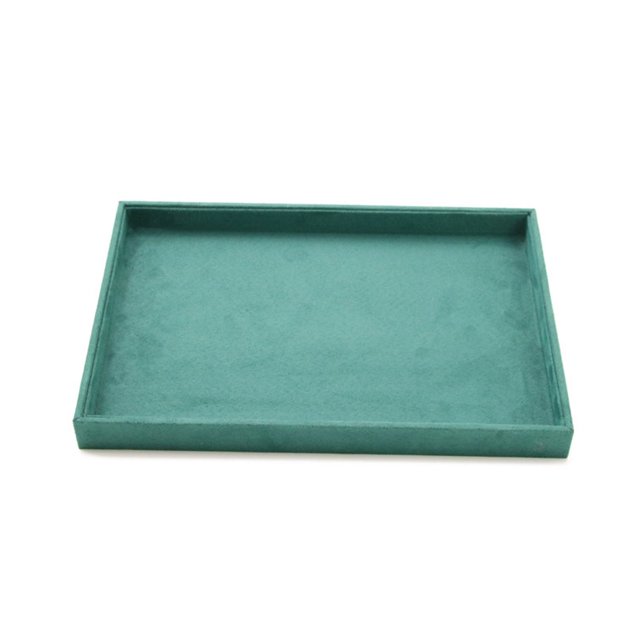stanreset Velour Jewelry Tray Bracelet Earring Rectangle Shape Soft Organizer Pin Bangle Brooches Holder for Table Dresser Type 1