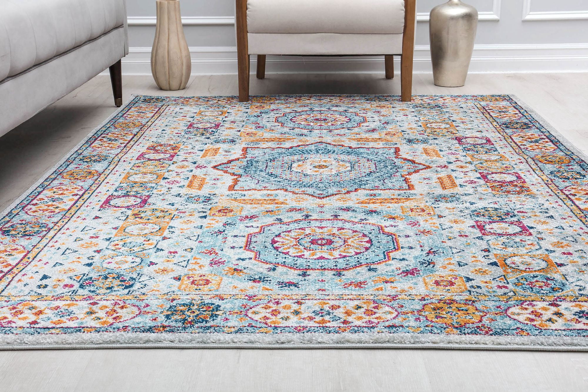 Harper HY60C Constellation Abstract Vintage Gray Area Rug, 8'0"X10'0"