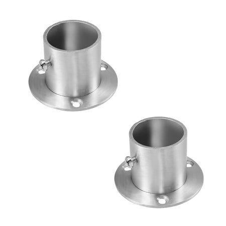 Socket Mounting Bracket Unique Bargains Wardrobe Pipe Bracket, 32mm Dia, Wall Mount Hanging Rail Rod Support Socket 2pcs ()